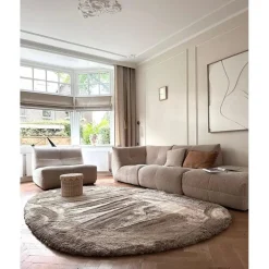 Interieur05 Hoogpolig vloerkleed Odelia beige/wit - 80 x 150 cm