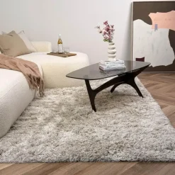 Interieur05 Hoogpolig vloerkleed Nika Ivoor - 240 x 340 cm Discount