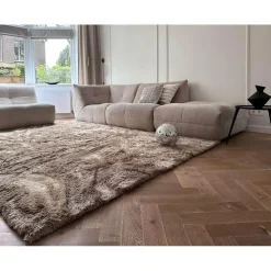 Interieur05 Hoogpolig vloerkleed Odelia Bruin/taupe - 80 x 150 cm Hot