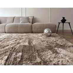 Interieur05 Hoogpolig vloerkleed Odelia Bruin/taupe - 160 x 230 cm Hot