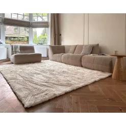 Interieur05 Hoogpolig vloerkleed Odelia beige/wit - 160 x 230 cm Online