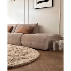 Interieur05 organisch hoogpolig vloerkleed Furr Stone bruin - 160 x 230 cm Outlet