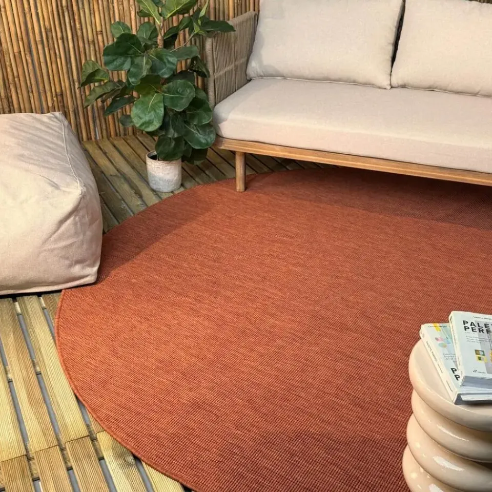 Interieur05 rond buitenkleed roest Tone - 200 x 200 cm Hot