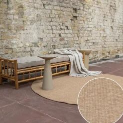 Interieur05 rond buitenkleed jute naturel uni - 240 x 240 cm Outlet