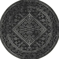 Interieur05 rond buitenkleed zwart/wit Nova - 240 x 240 cm Hot