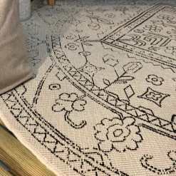 Interieur05 rond buitenkleed zwart/wit Nova - 240 x 240 cm Hot