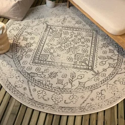 Interieur05 rond buitenkleed zwart/wit Nova - 240 x 240 cm Hot