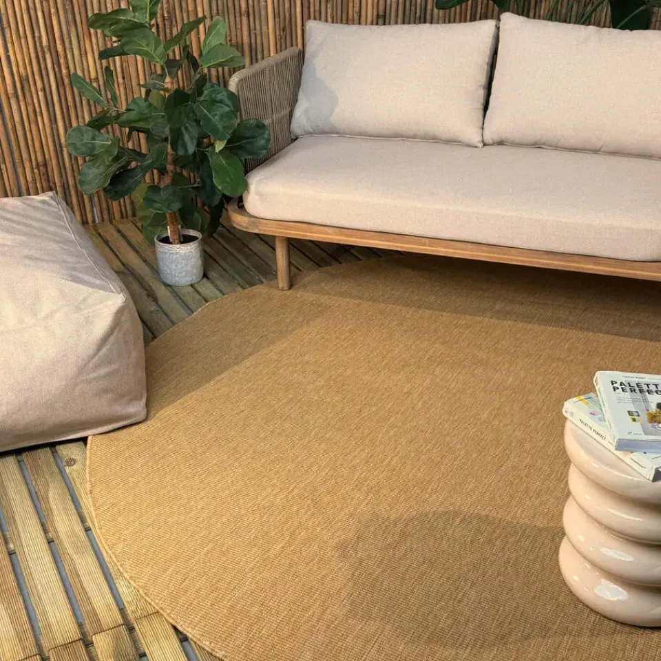 Interieur05 rond buitenkleed geel/okergeel Tone - 240 x 240 cm Discount