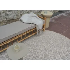 Interieur05 rond buitenkleed jute naturel zigzag - 200 x 200 cm Hot