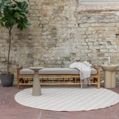 Interieur05 rond buitenkleed jute naturel zigzag - 200 x 200 cm Hot