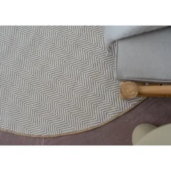 Interieur05 rond buitenkleed jute naturel zigzag - 200 x 200 cm Hot