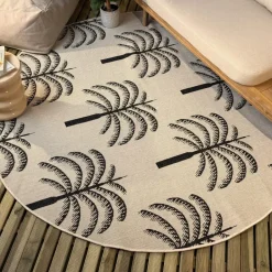 Interieur05 rond buitenkleed zwart/wit Oase - 240 x 240 cm New