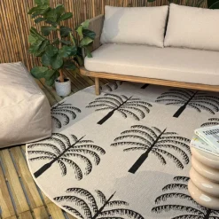 Interieur05 rond buitenkleed zwart/wit Oase - 240 x 240 cm New