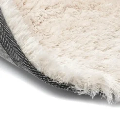 Interieur05 Rond Hoogpolig vloerkleed Odelia beige/wit - 160 x 160 cm New