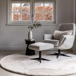 Interieur05 Rond Hoogpolig Vloerkleed Lux Creme - 240 x 240 cm Discount