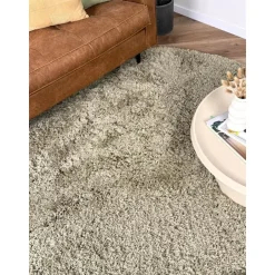 Interieur05 rond hoogpolig vloerkleed polyester Pilo groen - 230 x 160 cm Online