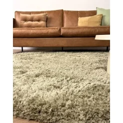 Interieur05 rond hoogpolig vloerkleed polyester Pilo groen - 230 x 160 cm Online