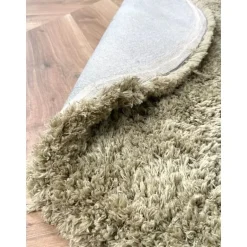 Interieur05 rond hoogpolig vloerkleed polyester Pilo groen - 230 x 160 cm Online