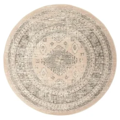 Interieur05 rond vintage Aila vloerkleed zand/beige - 240 x 240 cm