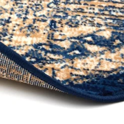 Interieur05 rond vintage vloerkleed Aila blauw - 160 x 160 cm Clearance