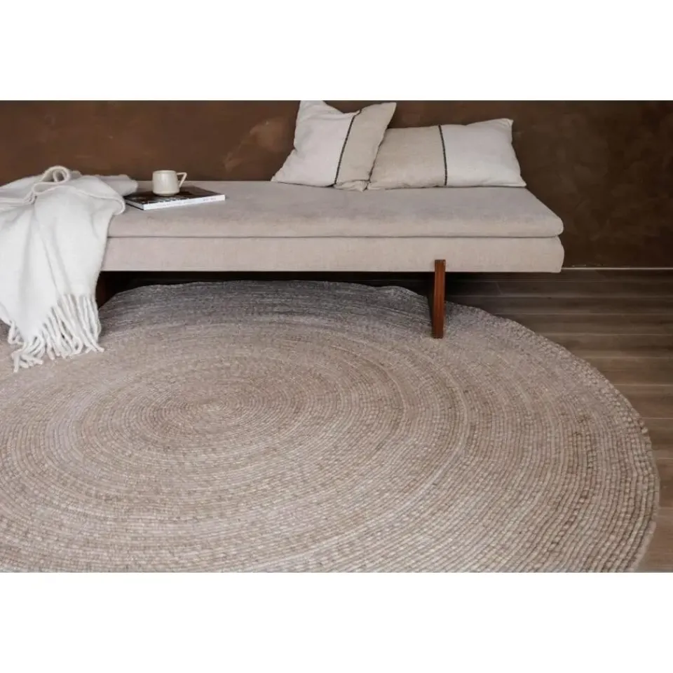 Interieur05 rond vloerkleed Gapo beige - 150 x 150 cm Best