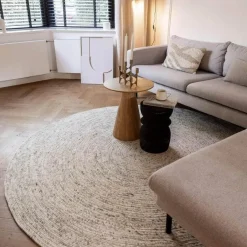 Interieur05 rond vloerkleed Gapo beige/wit - 220 x 220 cm Discount