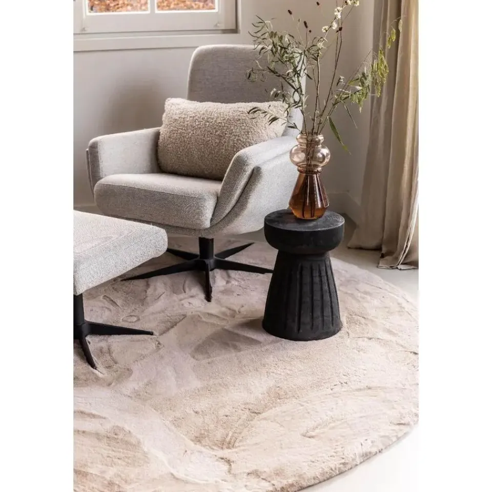 Interieur05 rond vloerkleed Lux beige/taupe - 160 x 160 cm Hot