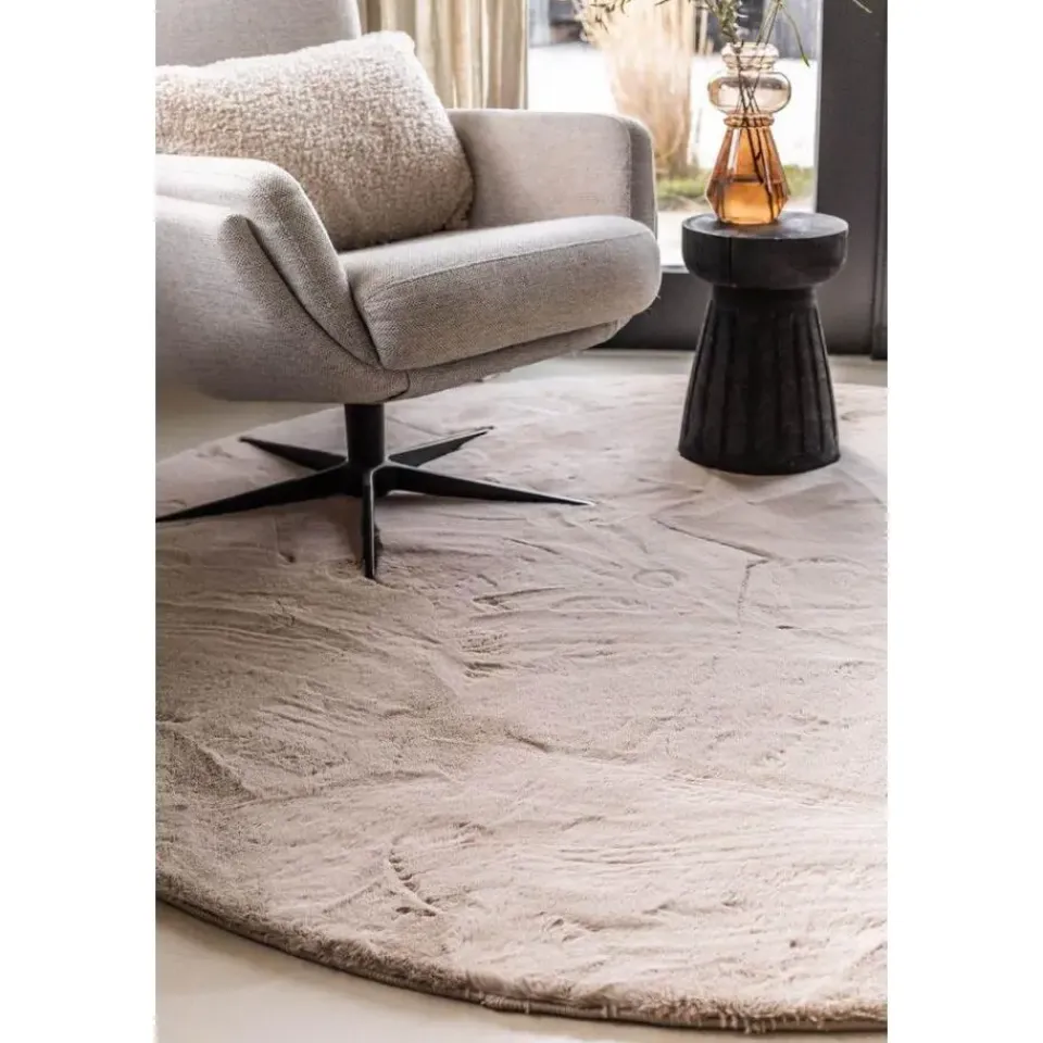 Interieur05 rond vloerkleed Lux beige/taupe - 160 x 160 cm Hot