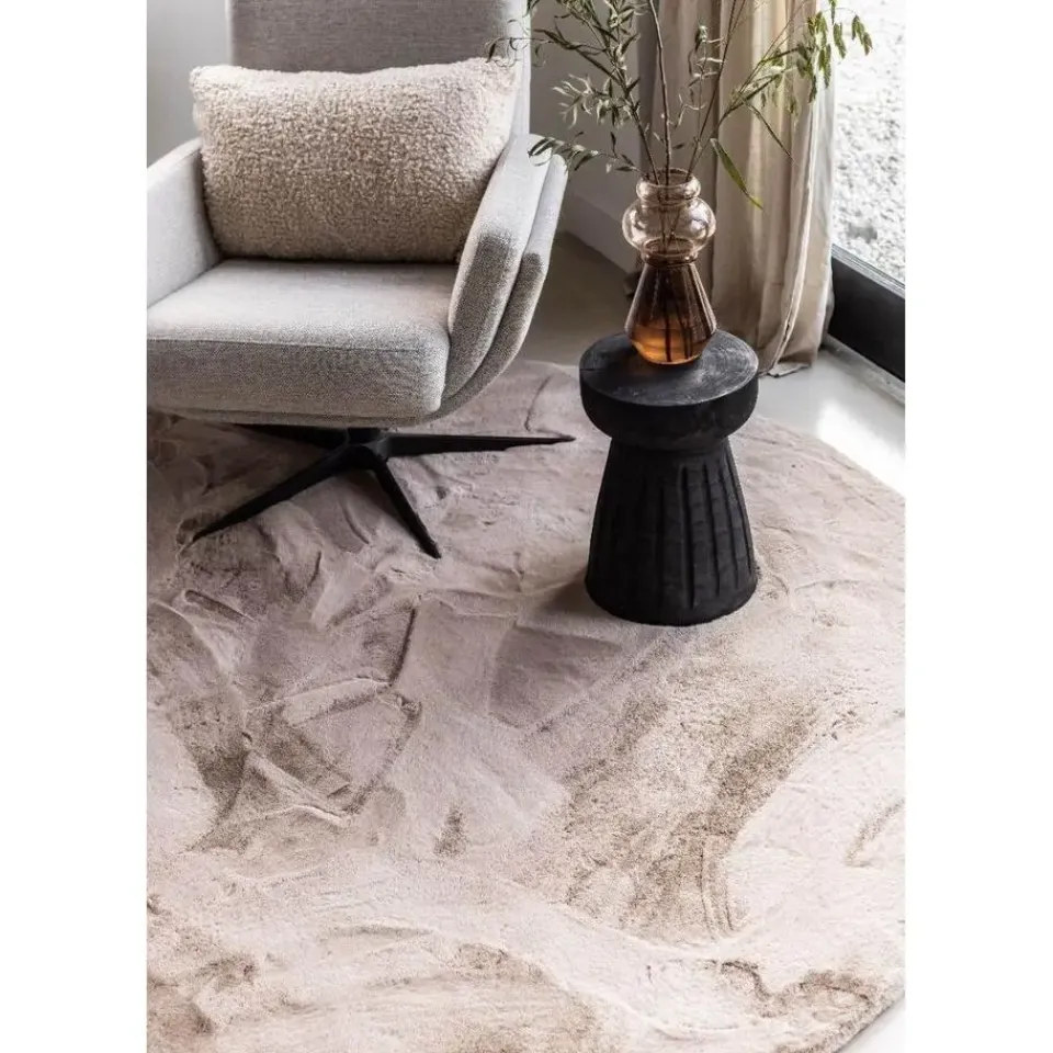 Interieur05 rond vloerkleed Lux beige/taupe - 200 x 200 cm New