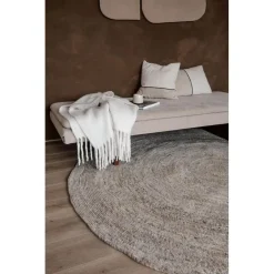 Interieur05 rond vloerkleed Gapo grijs/bruin - 180 x 180 cm New