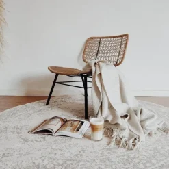 Interieur05 rond vloerkleed Keshan zand/beige - 160 x 160 cm Best