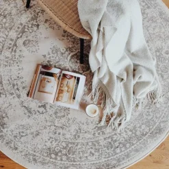 Interieur05 rond vloerkleed Keshan zand/beige - 160 x 160 cm Best