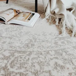 Interieur05 rond vloerkleed Keshan zand/beige - 160 x 160 cm Best