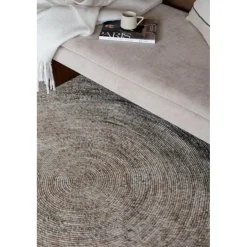 Interieur05 rond vloerkleed Gapo grijs/bruin - 250 x 250 cm New