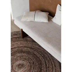 Interieur05 rond vloerkleed Gapo donkerbruin - 150 x 150 cm Online