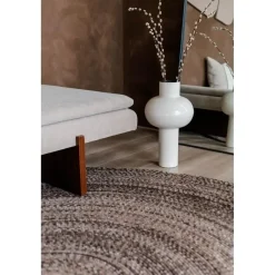 Interieur05 rond vloerkleed Gapo donkerbruin - 150 x 150 cm Online