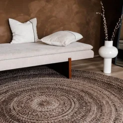 Interieur05 rond vloerkleed Gapo donkerbruin - 150 x 150 cm Online