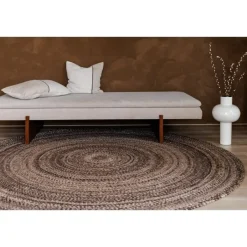 Interieur05 rond vloerkleed Gapo donkerbruin - 220 x 220 cm Discount