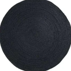 Eva Interior Interieur05 Vloerkleed - Jute Rond - Zwart - 150Ø Best