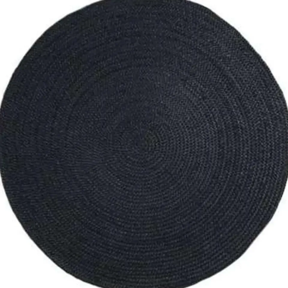 Eva Interior Interieur05 Vloerkleed - Jute Rond - Zwart - 150Ø Best