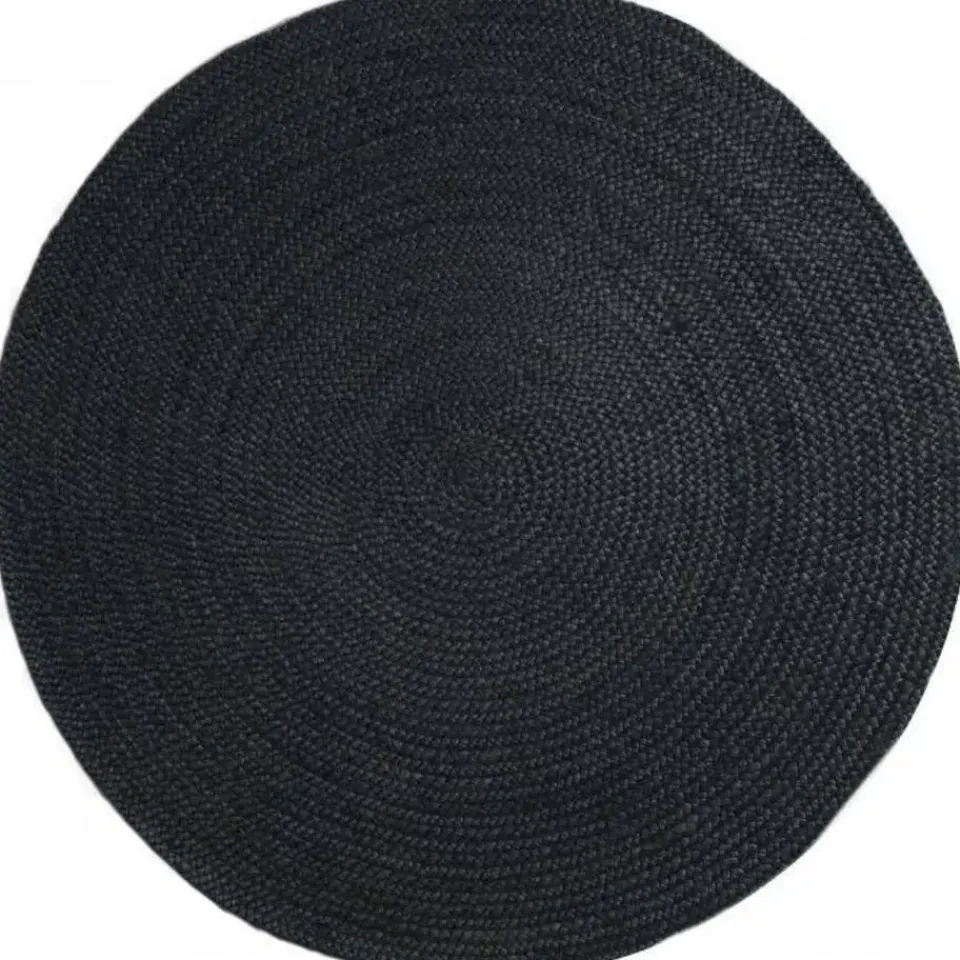 Eva Interior Interieur05 Vloerkleed - Jute Rond - Zwart - 150Ø Best