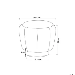 Leen Bakker IRVING - Poef - Wit - 43 cm - Fluweel New