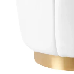 Leen Bakker IRVING - Poef - Wit - 43 cm - Fluweel New