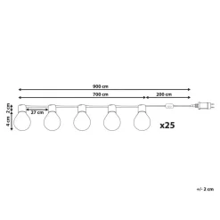 Beliani ISORTOQ - LED kerstverlichting - Meerkleurig - 900 cm - PVC Clearance