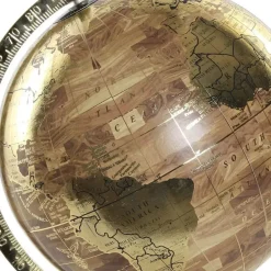 Items Deco Wereldbol/globe op voet - kunststof - goud - 20 x 28 cm Discount