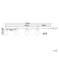 Beliani ITTILEQ - LED kerstverlichting - Zwart - 1150 cm - PVC Outlet