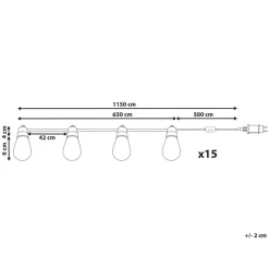 Beliani ITTILEQ - LED kerstverlichting - Zwart - 1150 cm - PVC Outlet