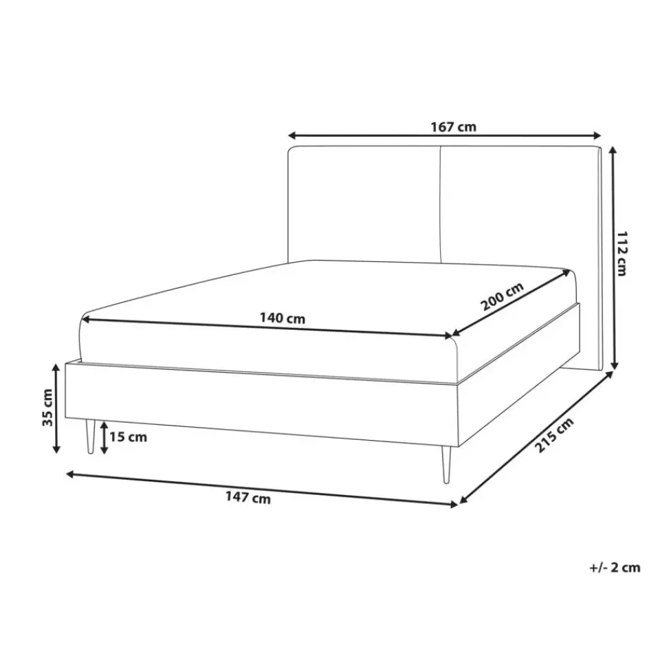 Beliani IZERNORE - Bed - Beige - 140 x 200 cm - Bouclé Online