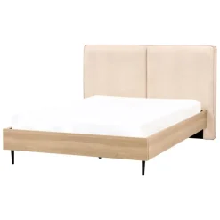 Beliani IZERNORE - Bed - Beige - 140 x 200 cm - Bouclé Online