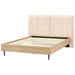Beliani IZERNORE - Bed - Beige - 140 x 200 cm - Bouclé Online
